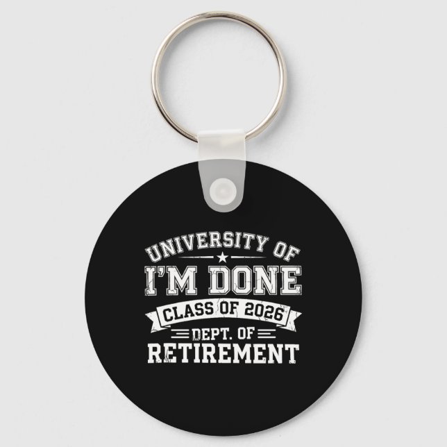 Porte-clés Université de la retraite diplômée 2026 (Recto)
