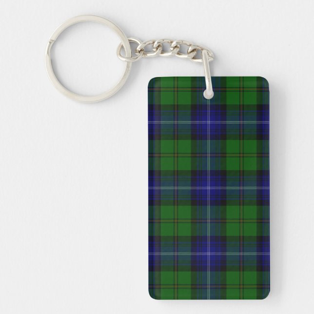 Porte-clés Urquhart tartan bleu vert plaid (Devant)