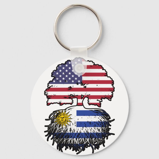 Porte-clés Uruguay Amérique uruguayenne drapeau des racines d (Recto)