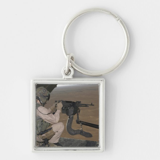 Porte-clés US Marine test feu une mitrailleuse lourde M240 (Devant)