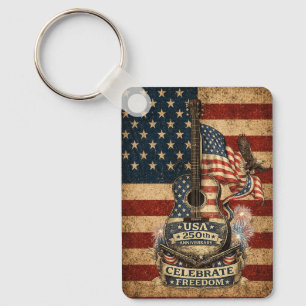Porte-clés USA Amérique 250e anniversaire vintage patriotique