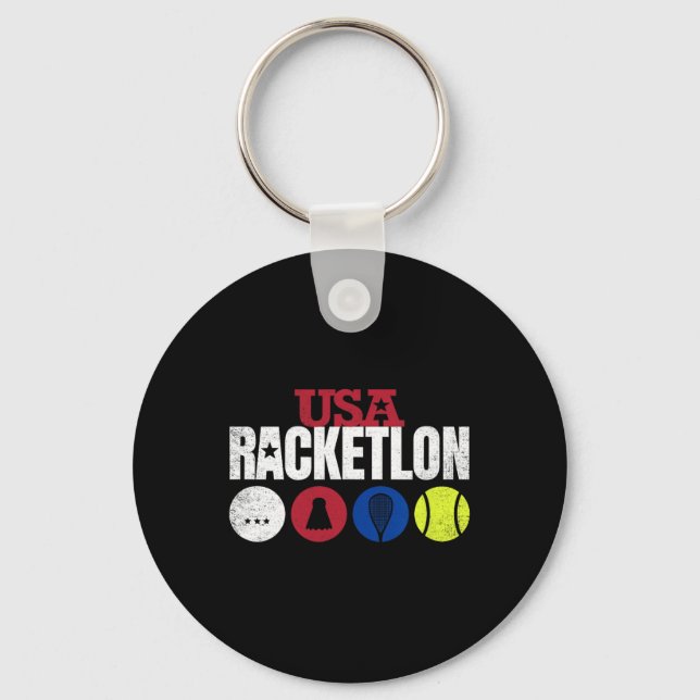 Porte-clés Usa Racketlon - Tennis De Table Badminton Squash T (Recto)
