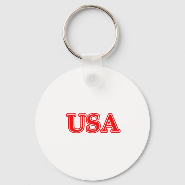 Porte-clés USA Rouge Blanc Le MUSÉE Zazzle Cadeaux (Recto)