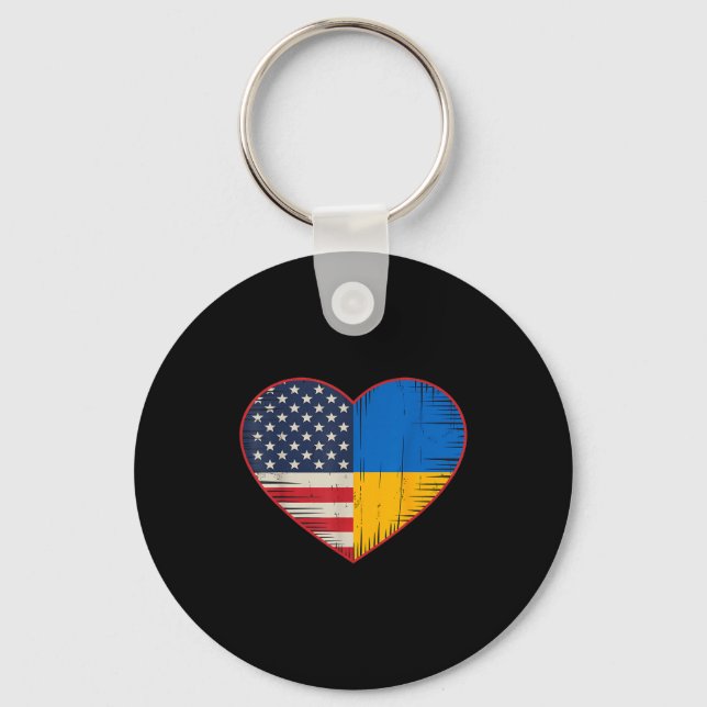 Porte-clés Usa Ukraine Heart - Dual Citizenship  (Recto)