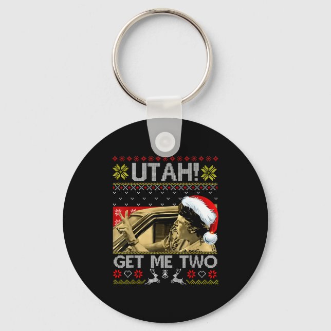 Porte-clés Utah me procure deux citation drôle pull de Noël m (Recto)