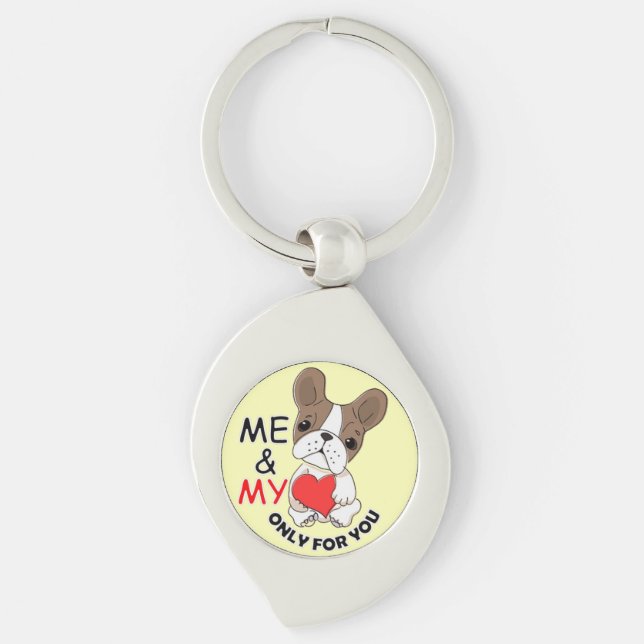 Porte-clés UTILISEZ VOTRE Porte - clé HEART_Metal Swirl Jaune (Devant)