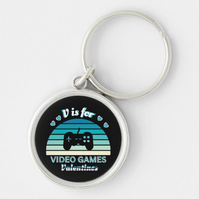 Porte-clés V pour jeux vidéo pas pour la Saint-Valentin - Drô (Devant)