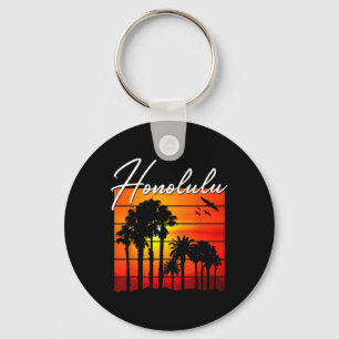 Porte-clés Vacances à Honolulu Souvenir Hawaï Été Coucher de