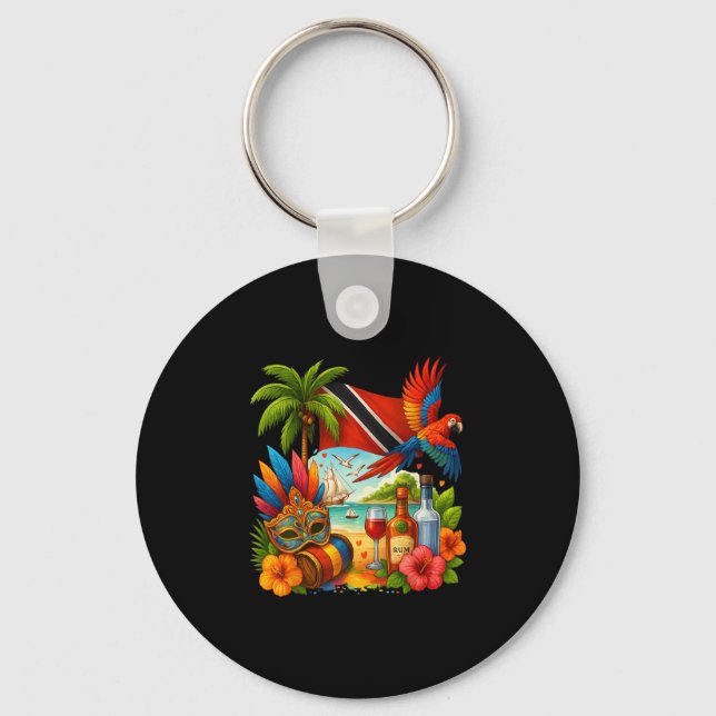 Porte-clés Vacances Caraïbes Trinité-et-Tobago Drapeau de la  (Recto)
