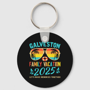 Porte-clés Vacances de famille vintage Galveston Beach 2025 T