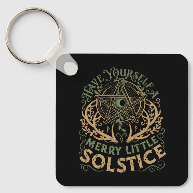 Porte-clés Vacances de Noël Yule Solstice d'Hiver (Recto)