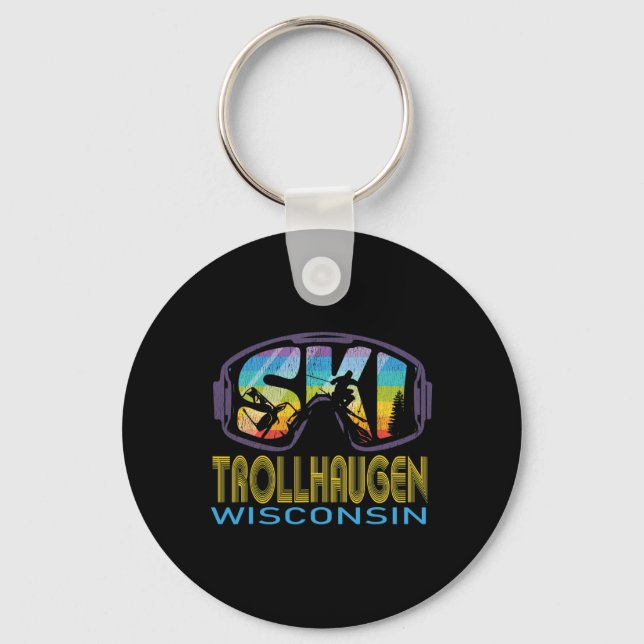 Porte-clés Vacances de ski à Ski Trollhaugen Wisconsin  (Recto)