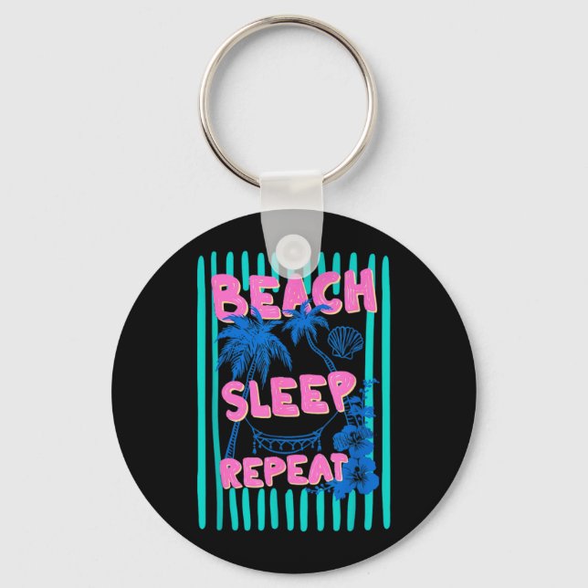 Porte-clés Vacances d'été à la plage aux Bahamas Coucher de s (Recto)