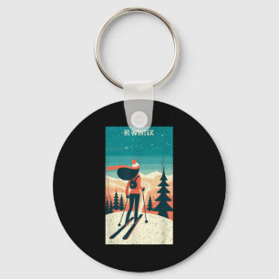 Porte-clés Vacances d'hiver Ski Noël X-mas Ski Skieur Wo