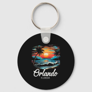 Porte-clés Vacances en famille Retro Sunset Floride Orlando