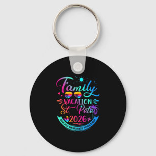 Porte-clés Vacances familiales St.pete 2026 Cadeau d'arbre de