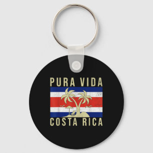 Porte-clés Vacances familiales vintages Costa Rica Drapeau Pu