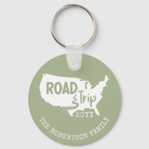 Porte-clés Vacances personnalisées Family Road Trip USA Car