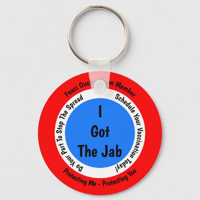Porte-clés Vaccination Fauci Ouchie J'Ai Le Jab (Recto)
