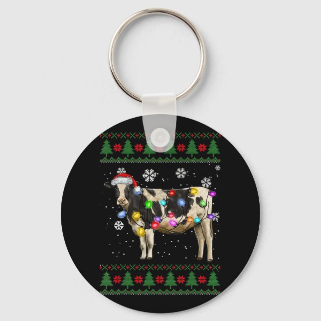 Porte-clés Vache de Noël Lait Louvain de vache (Recto)