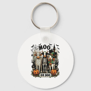 Porte-clés Vache d'Halloween Moo ou Boo
