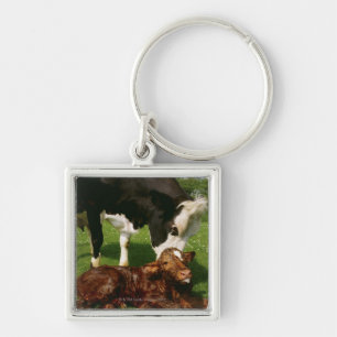 Porte-clés Vache et veau nouveau-né