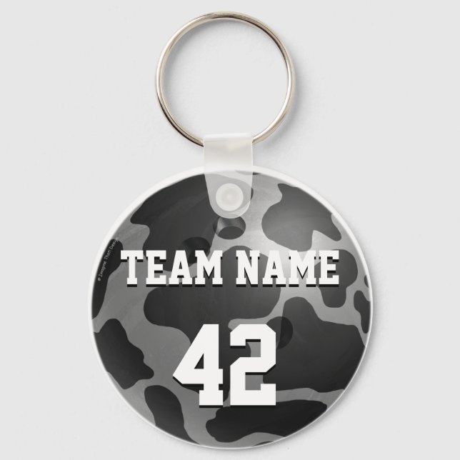 Porte-clés Vache grise boule de bowling (Recto)