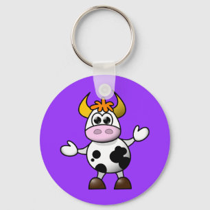 Porte-clés Vache mignonne à bande dessinée