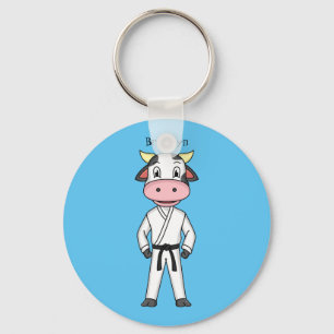 Porte-clés Vache mignonne en combinaison kung fu
