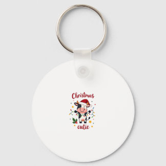 Porte-clés Vache Noël Mignonne T-Shirt de Noël de Vaches (7)