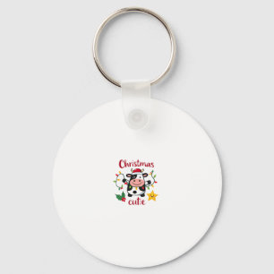 Porte-clés Vache Noël Mignonne Vaches Noël T-Shirt (6)