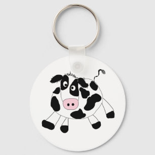 Porte-clés Vache noire et blanche