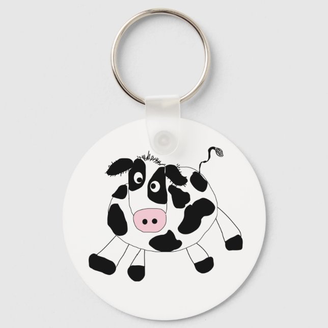 Porte-clés Vache noire et blanche (Recto)