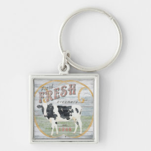 Porte-clés Vache vintage de crème fraîche
