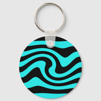 Porte-clés Vague abstraite noire Aqua