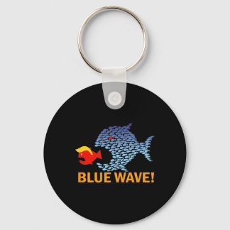 Porte-clés Vague Bleue 2024 Drôle Gros Poisson Mange Petit Po