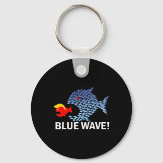 Porte-clés Vague Bleue 2024 Gros Poissons Amusants Mangez Pet