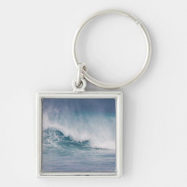 Porte-clés Vague bleue s'écrasant, Maui, Hawaii, États-Unis 3 (Devant)