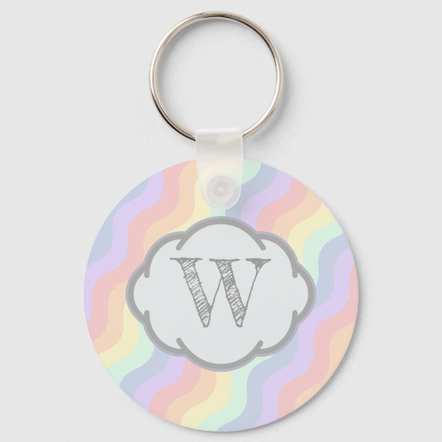 Porte-clés Vagues Arc-en-ciel Pastel (Recto)