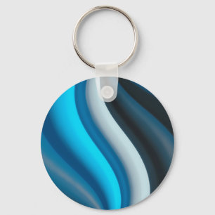 Porte-clés Vagues Bleues Art Abstrait