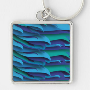 Porte-clés Vagues de différentes couleurs du bleu au vert