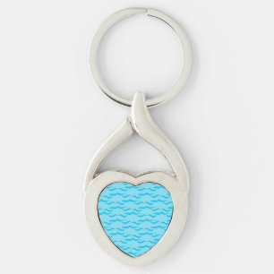 Porte-clés Vagues d'eau de mer bleu pastel Océan paisible