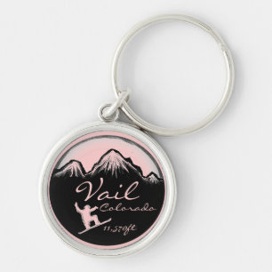 Porte-clés Vail Colorado porte - clé de snowboard rose