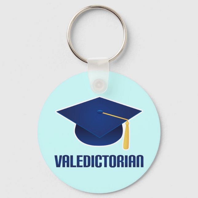 Porte-clés Valedictorian Blue Grad Hat Graduation Gift (Recto)