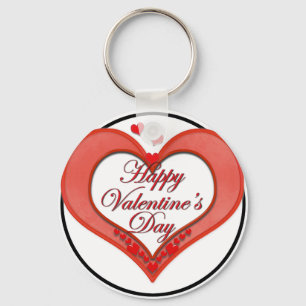 Porte-clés Valentin au coeur rouge percé