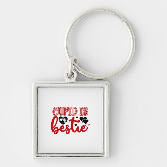Porte-clés Valentine Art Cupid Est Ma Bestie (Devant)