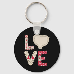 Porte-clés Valentine Day Médicale Plaster Patch Funny Wound C