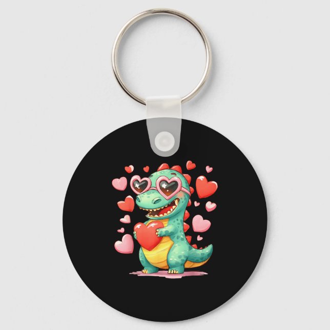 Porte-clés Valentine Dinosaur Trex Holding Heart Girl Sunl Bo (Recto)