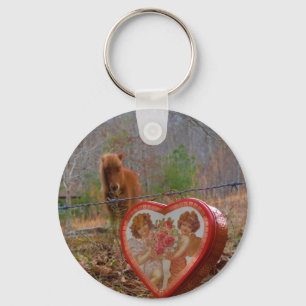 Porte-clés Valentine Heart Miniature Brown Horse