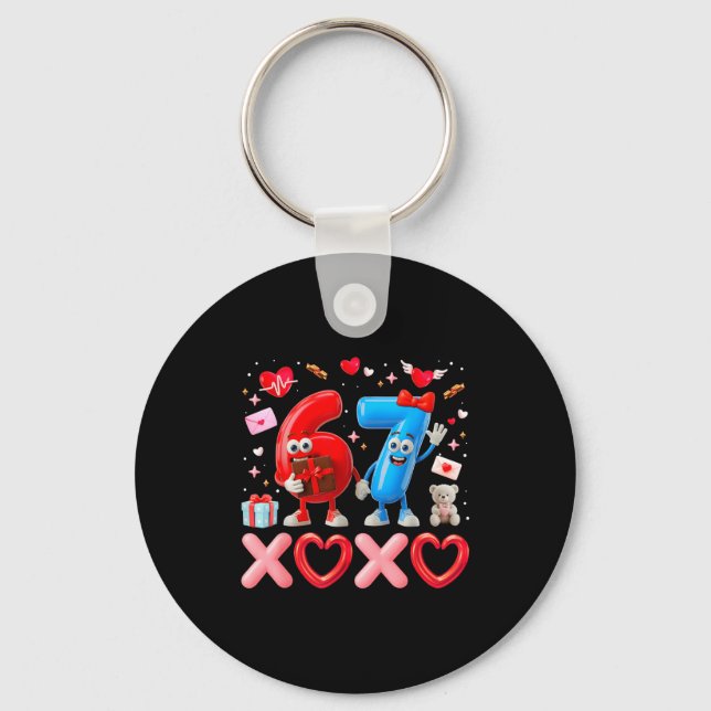 Porte-clés Valentine Six Seven 67 Xoxo Ballon Génération Alph (Recto)